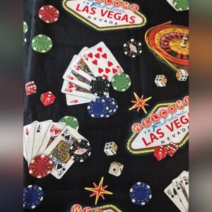 Las Vegas Casino Fabric 21x43 Cards Dice Chips